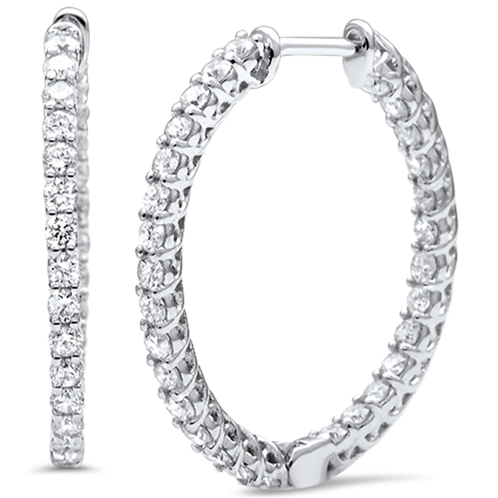 ''SPECIAL! 1.48ct G SI 14K White Gold Diamond HOOP EARRINGS''