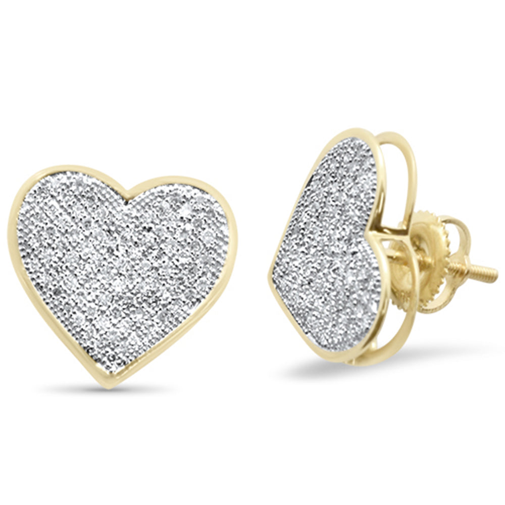''SPECIAL! .54ct G SI 10 Yellow GOLD Diamond Heart Earrings''