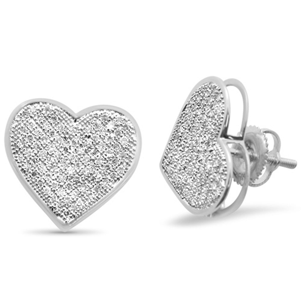 ''SPECIAL! .53ct G SI 10K White Gold DIAMOND Heart Earrings''