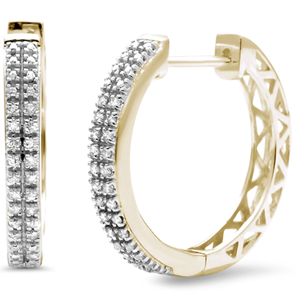 .10ct G SI 10K Yellow Gold Diamond Hoop EARRINGS