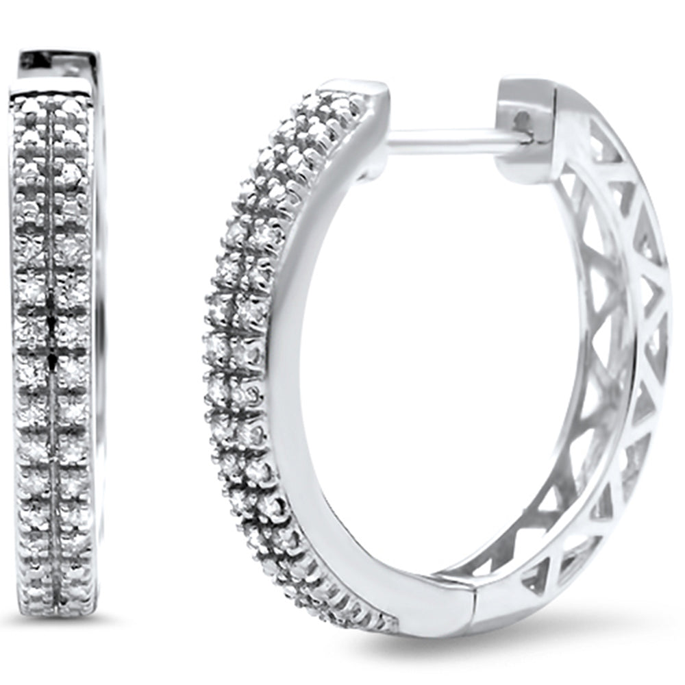 .10ct G SI 10K White Gold Diamond HOOP EARRINGS