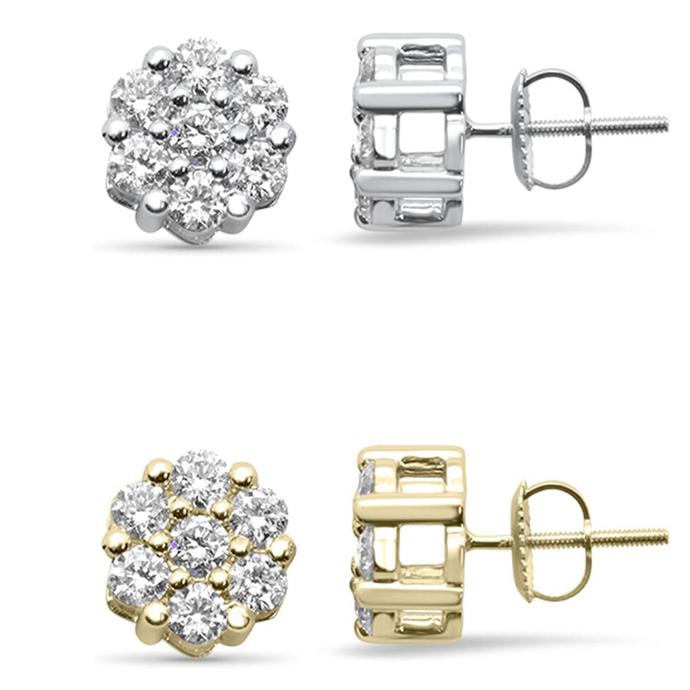 ''SPECIAL! 2.00ct F SI 14K White GOLD Diamond Flower Earrings''