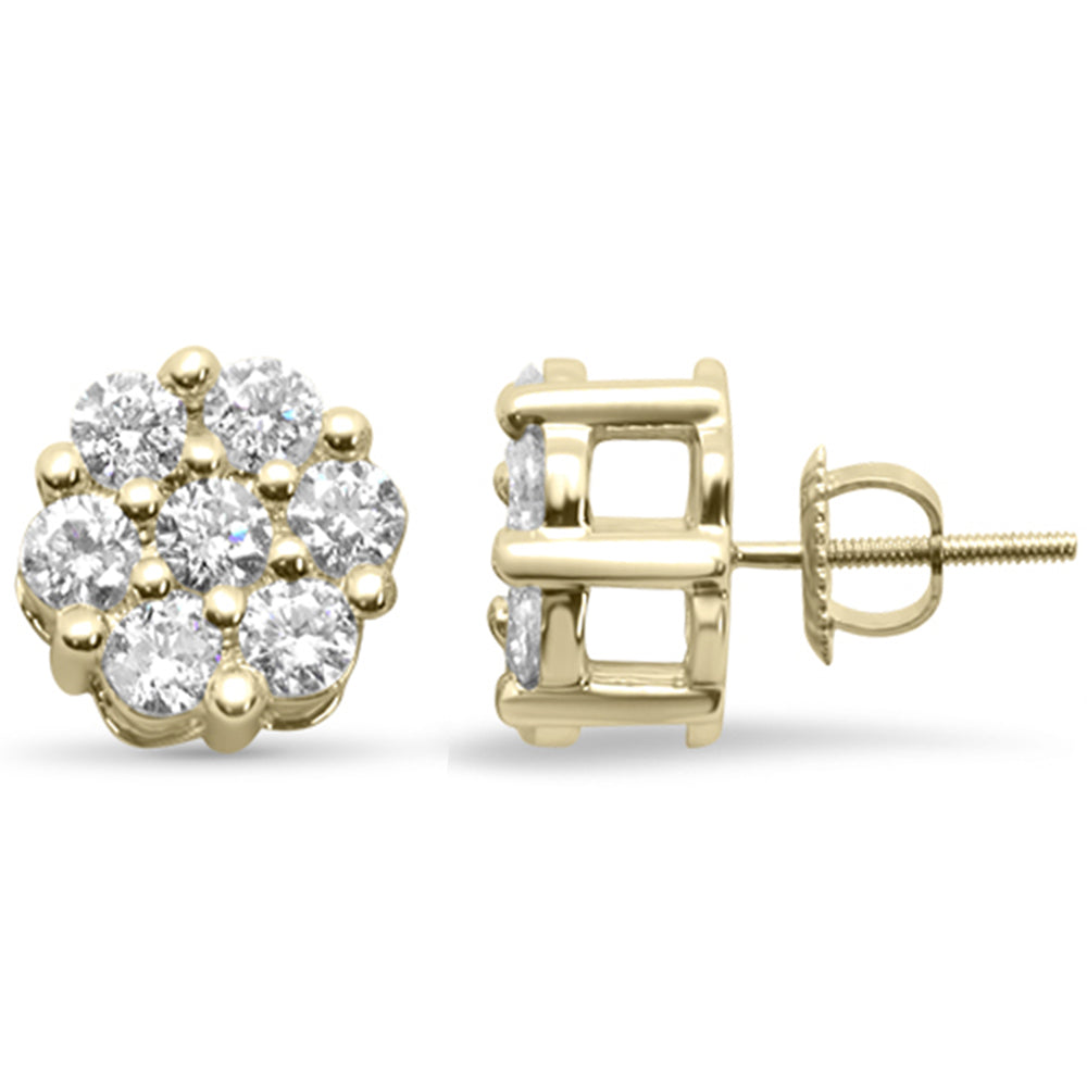 ''SPECIAL! 1.53ct F SI 14K Yellow Gold Diamond FLOWER Earrings''