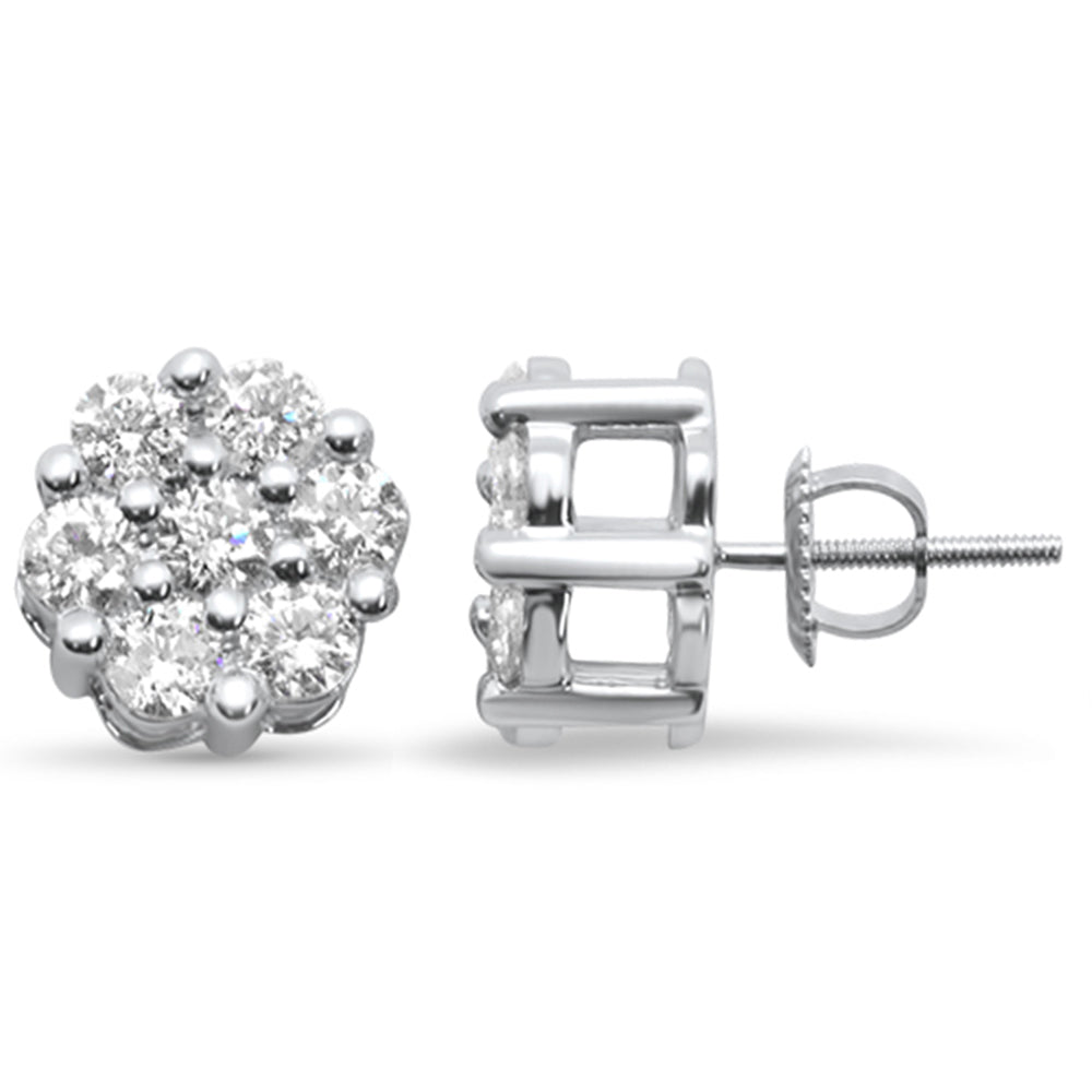 ''SPECIAL! 1.47ct F SI 14K White Gold Diamond Flower EARRINGS''