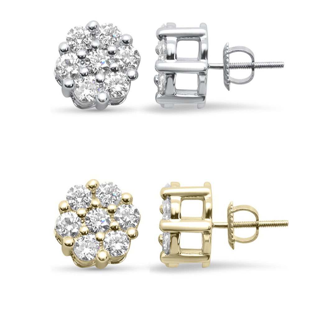''SPECIAL! 1.50ct F SI 14K Gold Diamond FLOWER Earrings''