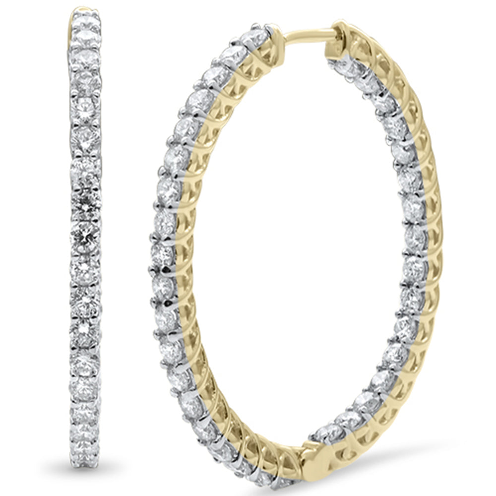 ''SPECIAL! 3.97CT G SI 14K Yellow Gold Diamond Oval Diamond HOOP EARRINGS''