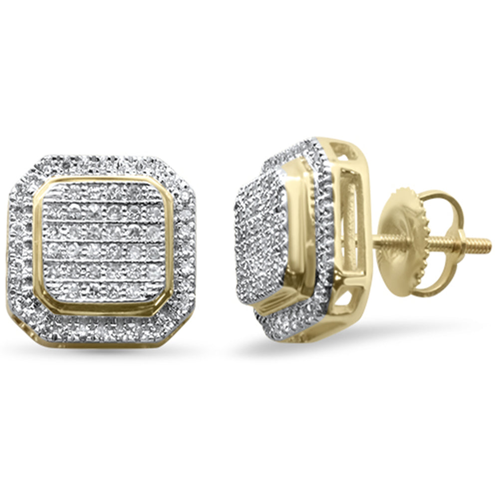 .34CT G SI 10K Yellow Gold Diamond Micro Pave STUD EARRINGS