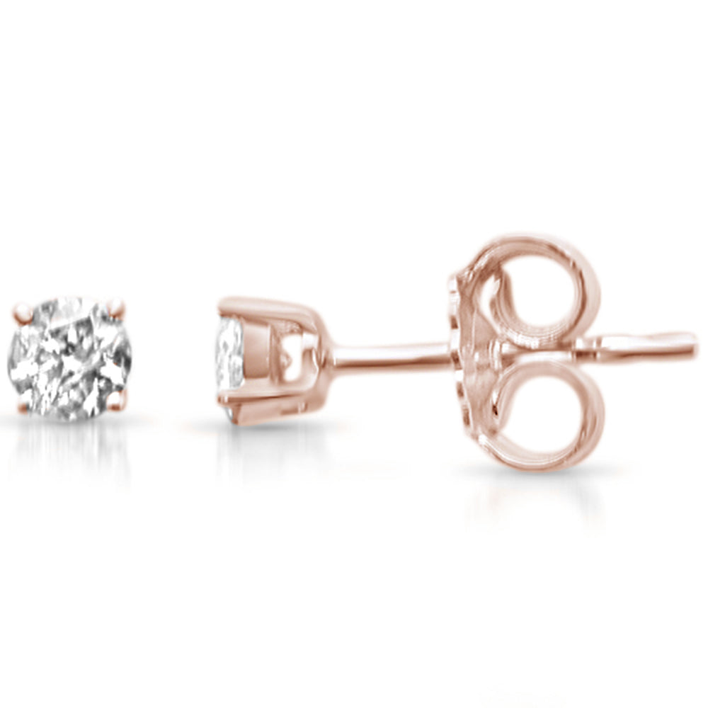 .21ct G SI 14K Rose Gold Diamond Solitaire STUD EARRINGS