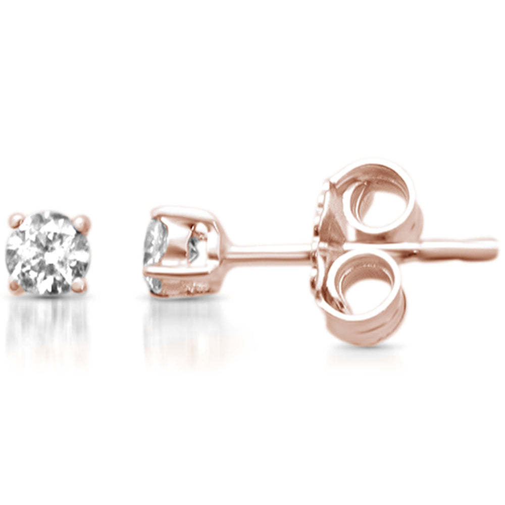 .29ct G SI 14K Rose Gold Diamond Solitaire Stud EARRINGS