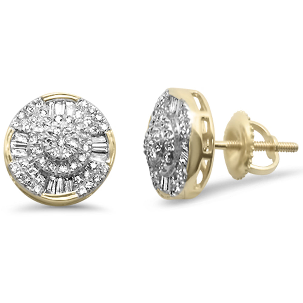 .46ct F SI 10K Yellow Gold Diamond HIP HOP Earrings