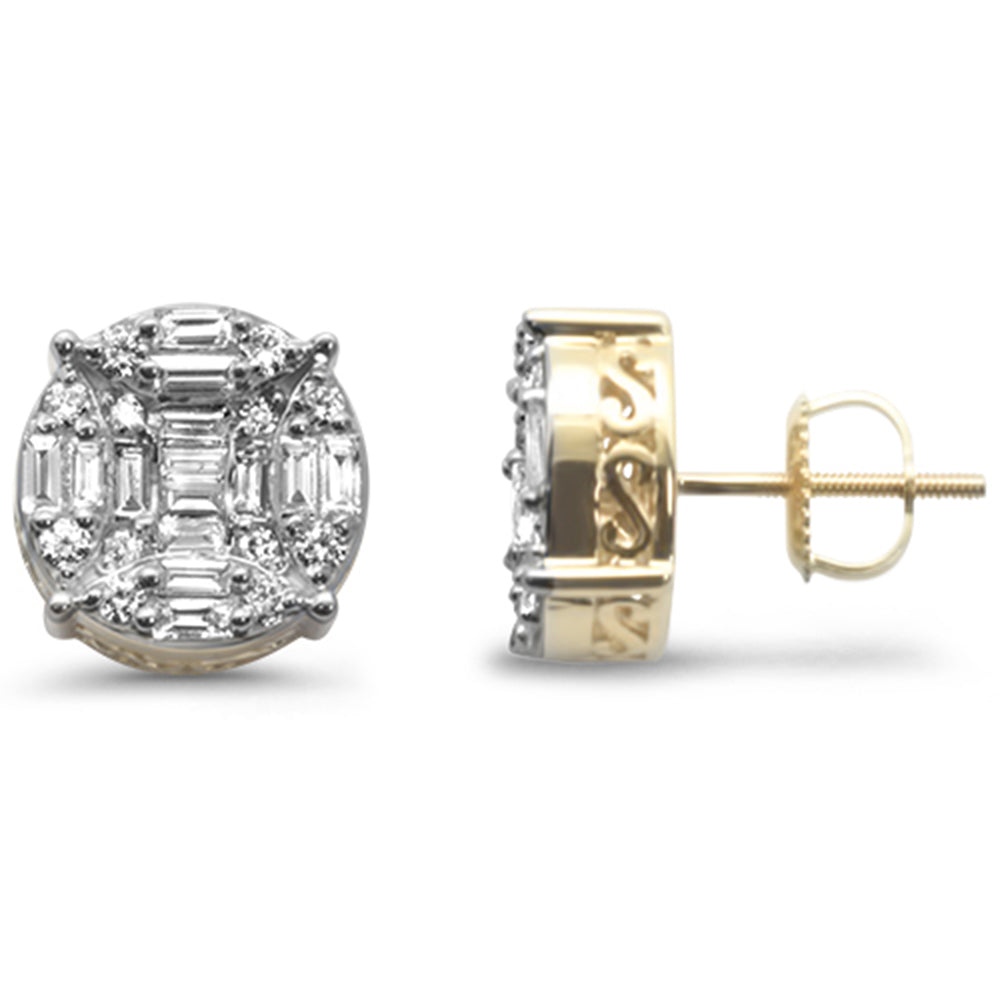 ''SPECIAL! .98ct G SI 10K Yellow Gold Diamond Hip Hop Micro Pave Stud EARRINGS''