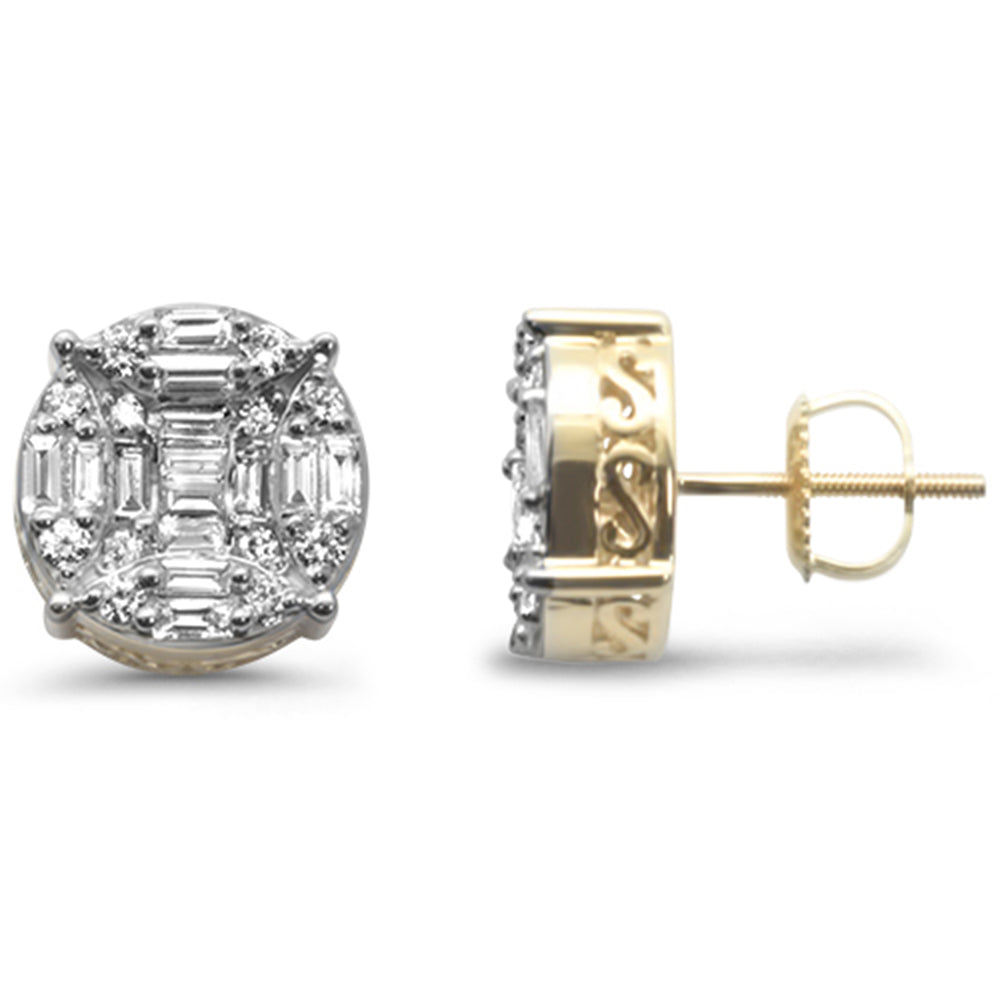 ''SPECIAL! .98ct G SI 10K Yellow GOLD Diamond Hip Hop Micro Pave Stud Earrings''