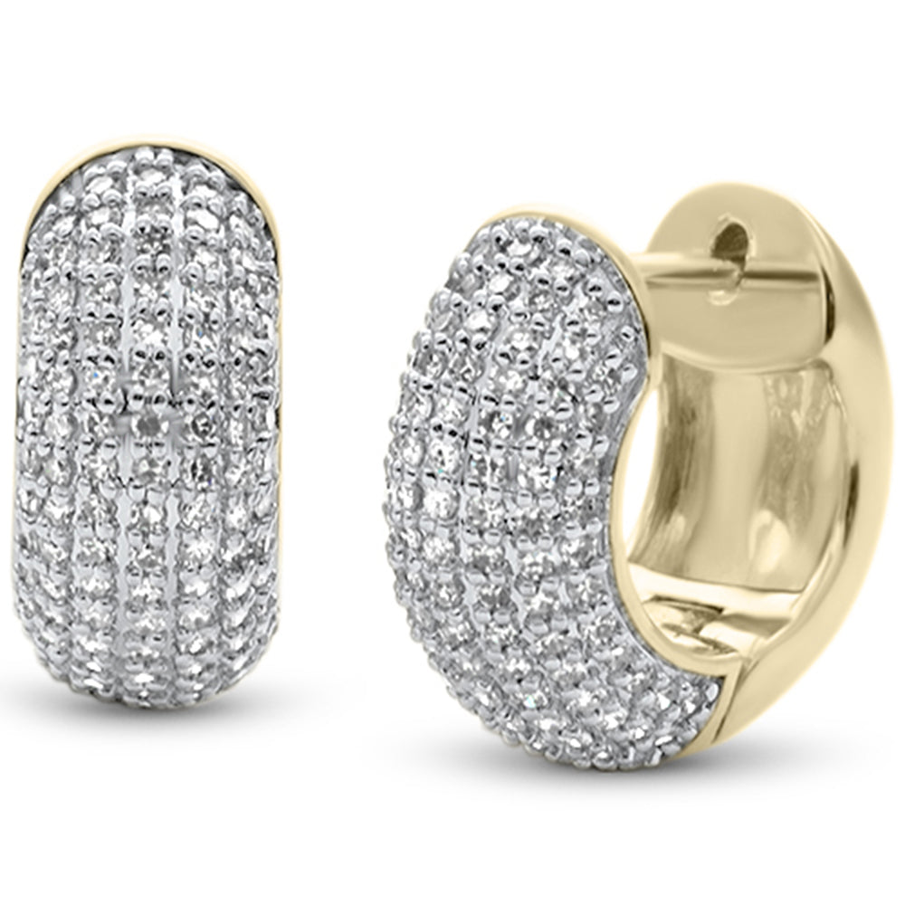 ''SPECIAL! .97ct G SI 10K Yellow GOLD Diamond Hoop Earrings''