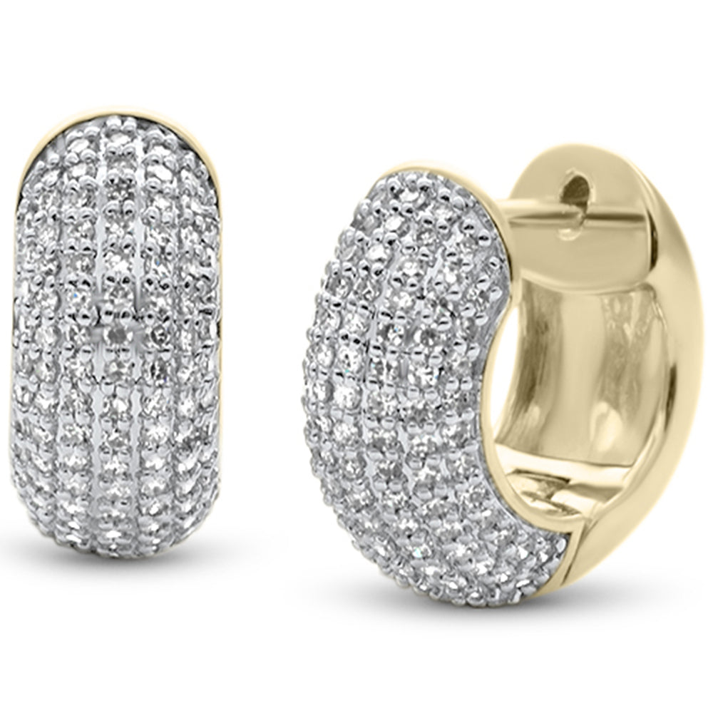 ''SPECIAL! .97ct G SI 10K Yellow Gold DIAMOND Hoop Earrings''