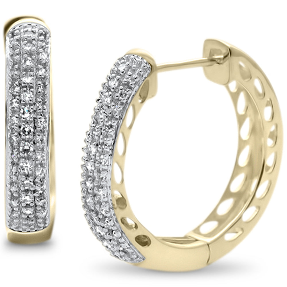 .27ct G SI 10K Yellow Gold DIAMOND Hoop Earrings