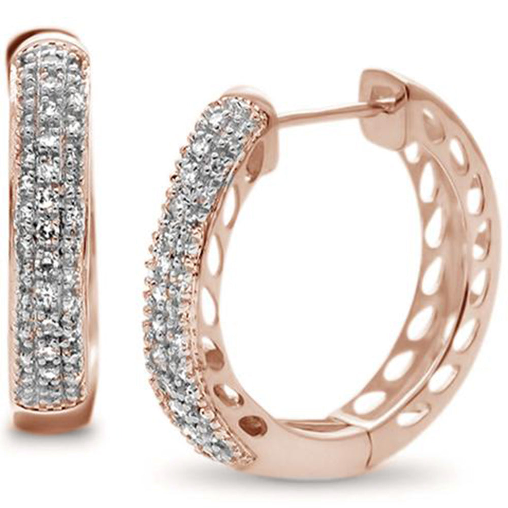 .26ct G SI 10K Rose GOLD Diamond Hoop Earrings