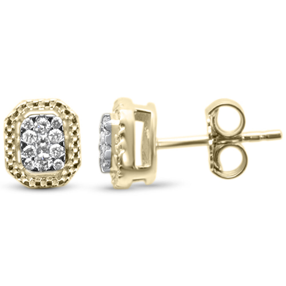 .14ct G SI 10K Yellow GOLD Diamond Fashion Earrings