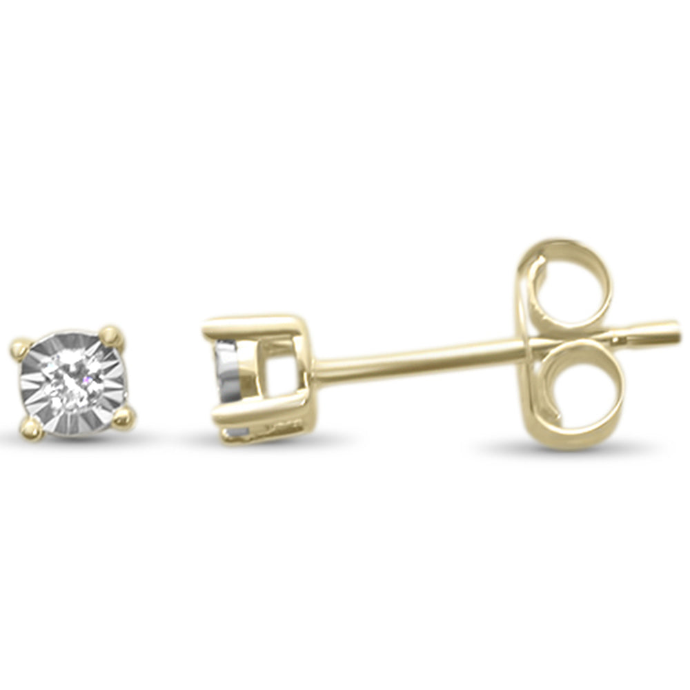 .05ct G SI 14K Yellow Gold Round Diamond Stud EARRINGS