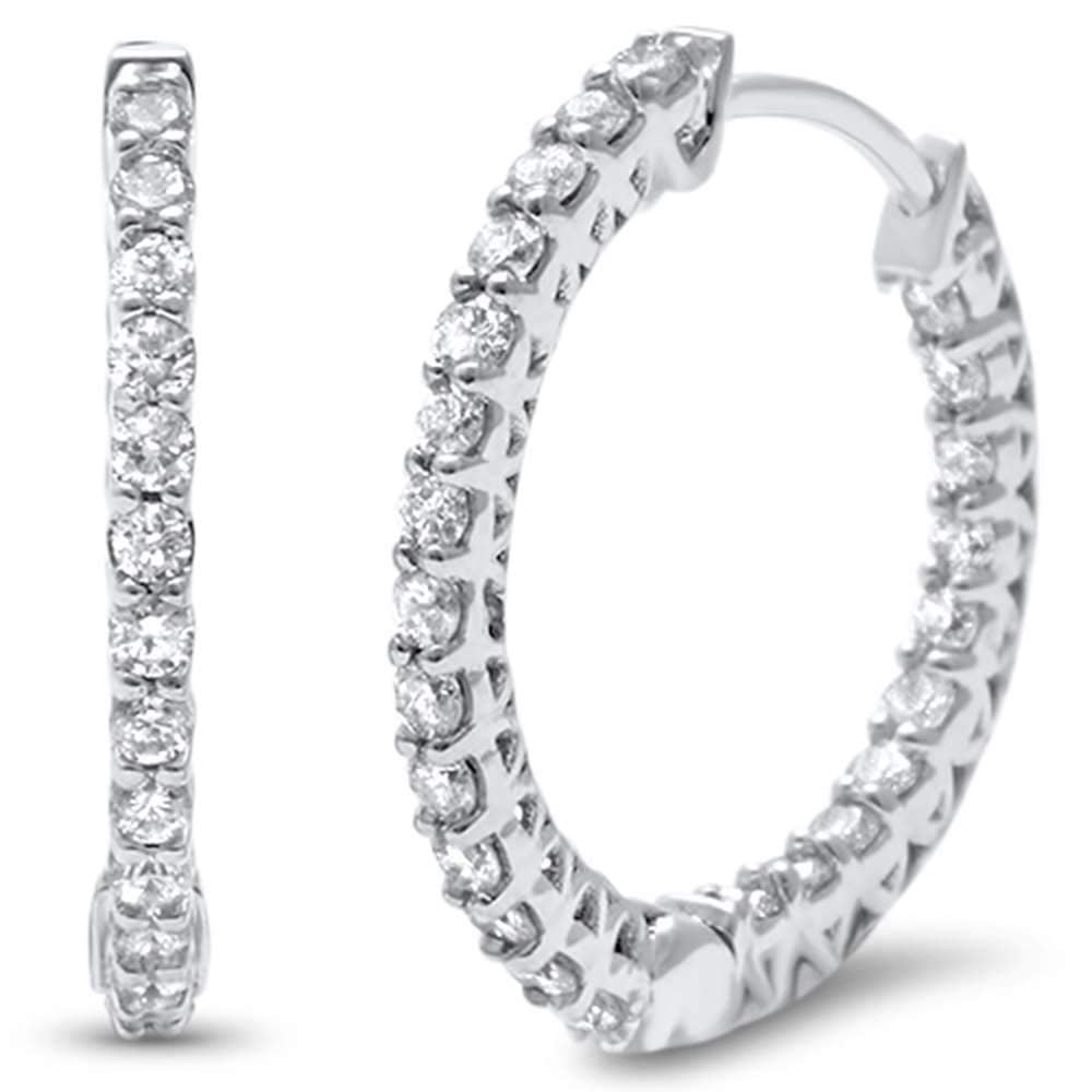 ''SPECIAL! .59ct G SI 14K White GOLD Diamond Hoop Earrings''