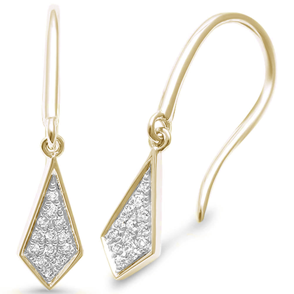 .09ct G SI 14K Yellow Gold Diamond Drop Dangle EARRINGS