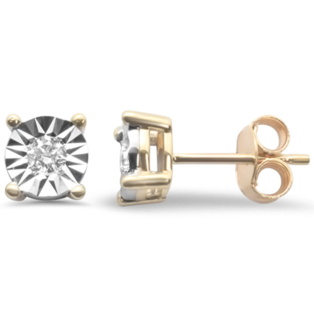 ''SPECIAL! .22ct G SI 14K Yellow Gold Round Diamond Miracle Illusion STUD EARRINGS''