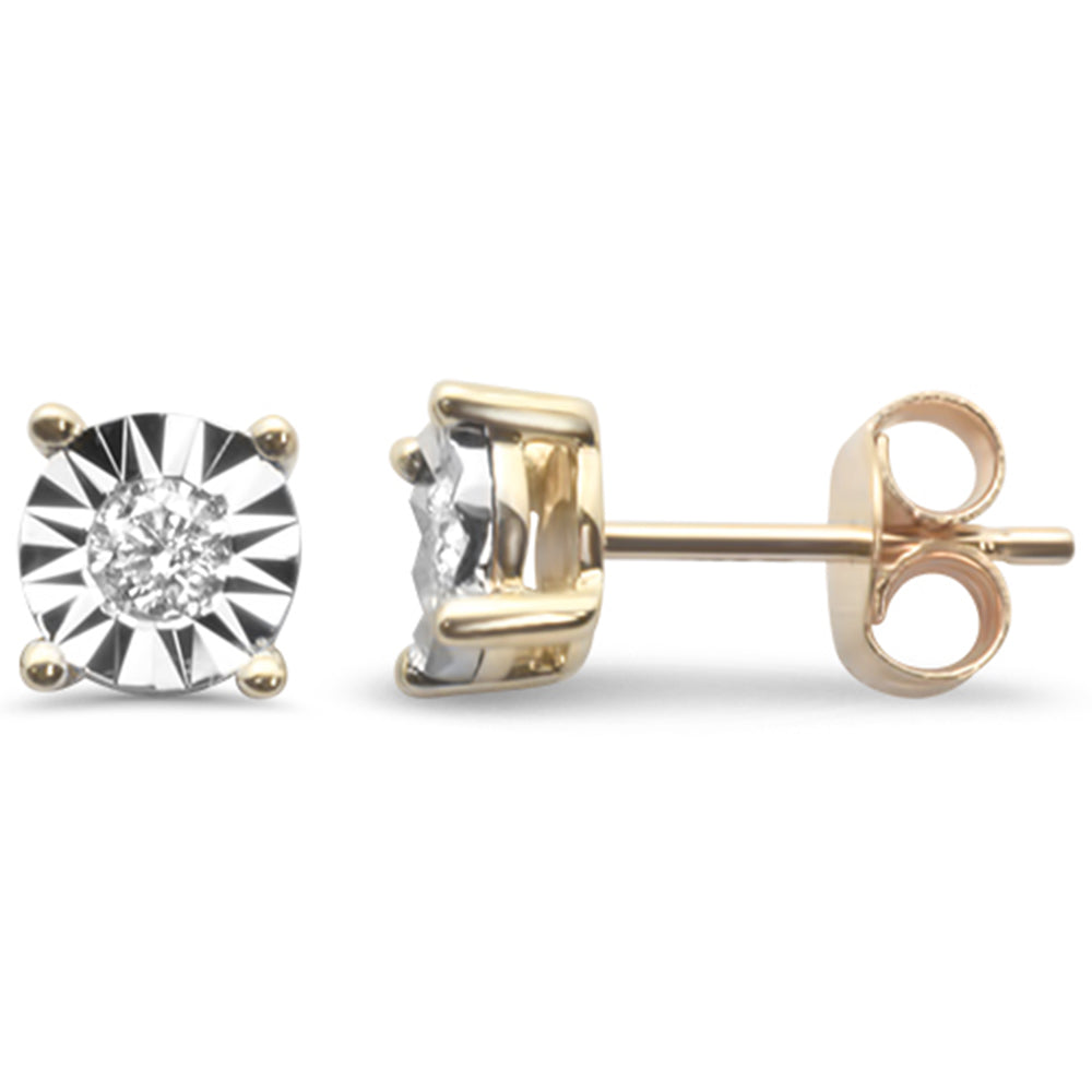 ''SPECIAL! .26ct G SI 14K Yellow Gold Round DIAMOND Miracle Illusion Stud Earrings''