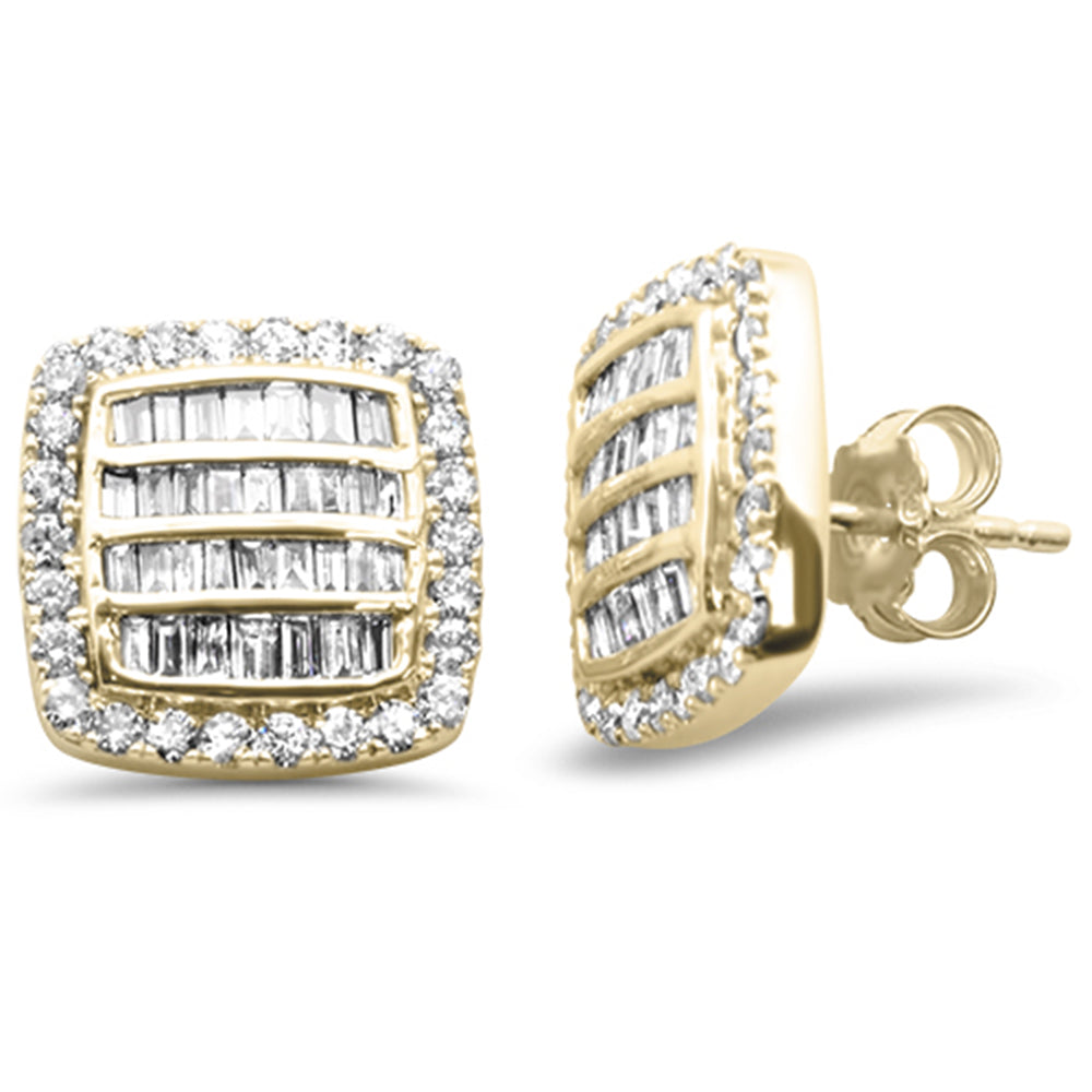 ''SPECIAL! 1.33ct G SI 10K Yellow Gold Baguette Diamond hiphop EARRINGS''