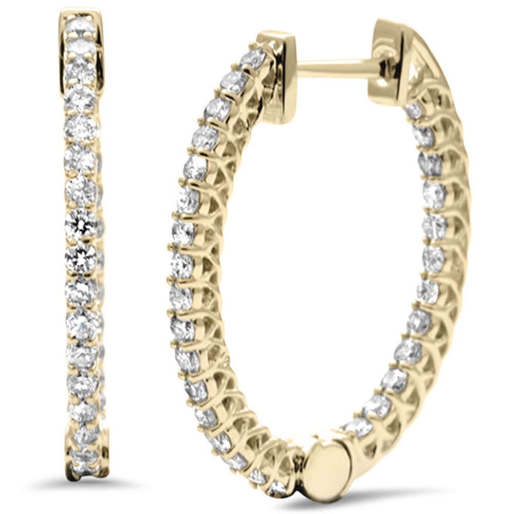 ''SPECIAL!1.06ct G SI 14K Yellow Gold Diamond Fashion HOOP EARRINGS''