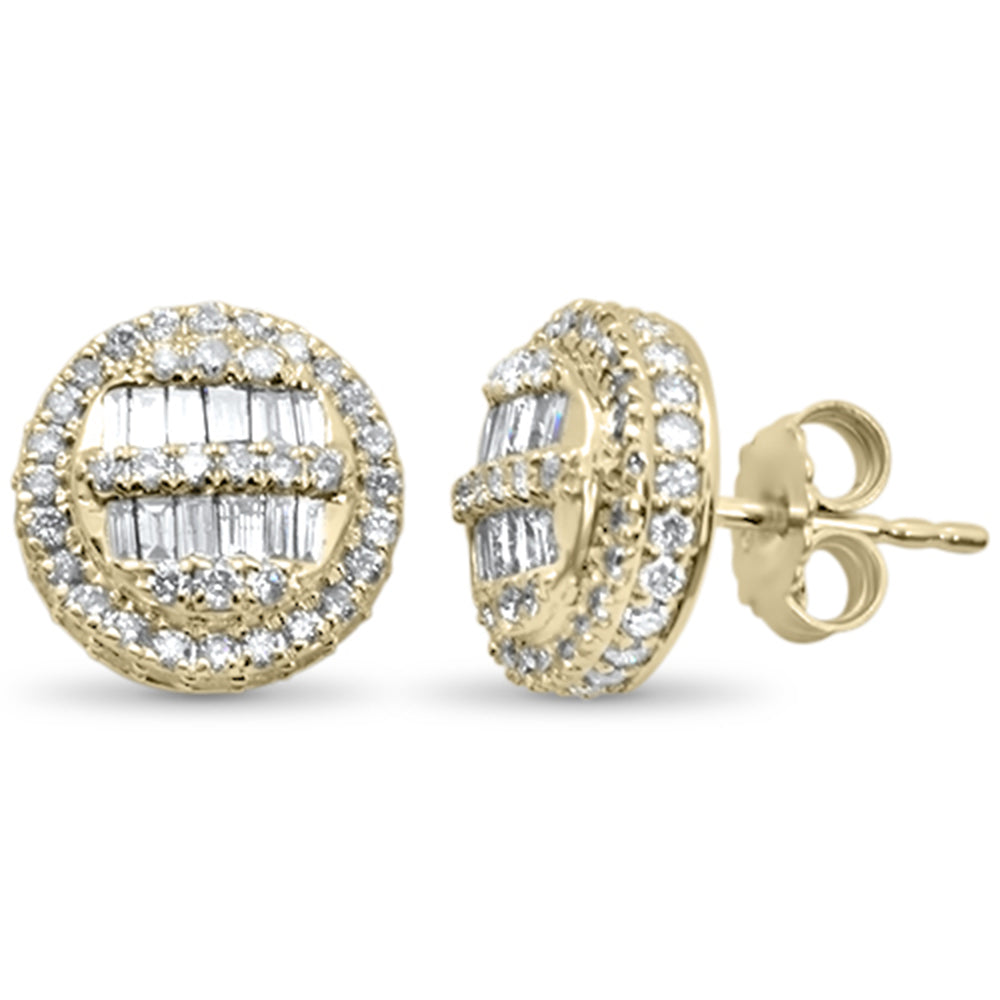 ''SPECIAL! 1.02ct G SI 10K Yellow Gold Baguette & Round DIAMOND Earrings''