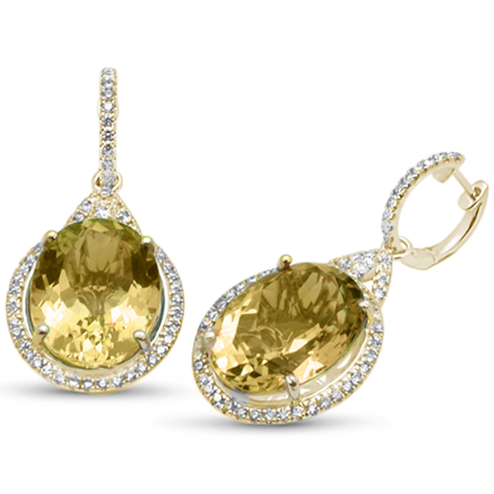 ''SPECIAL! 23.92ct G SI 14K Yellow Gold Citrine Diamond Drop EARRINGS''