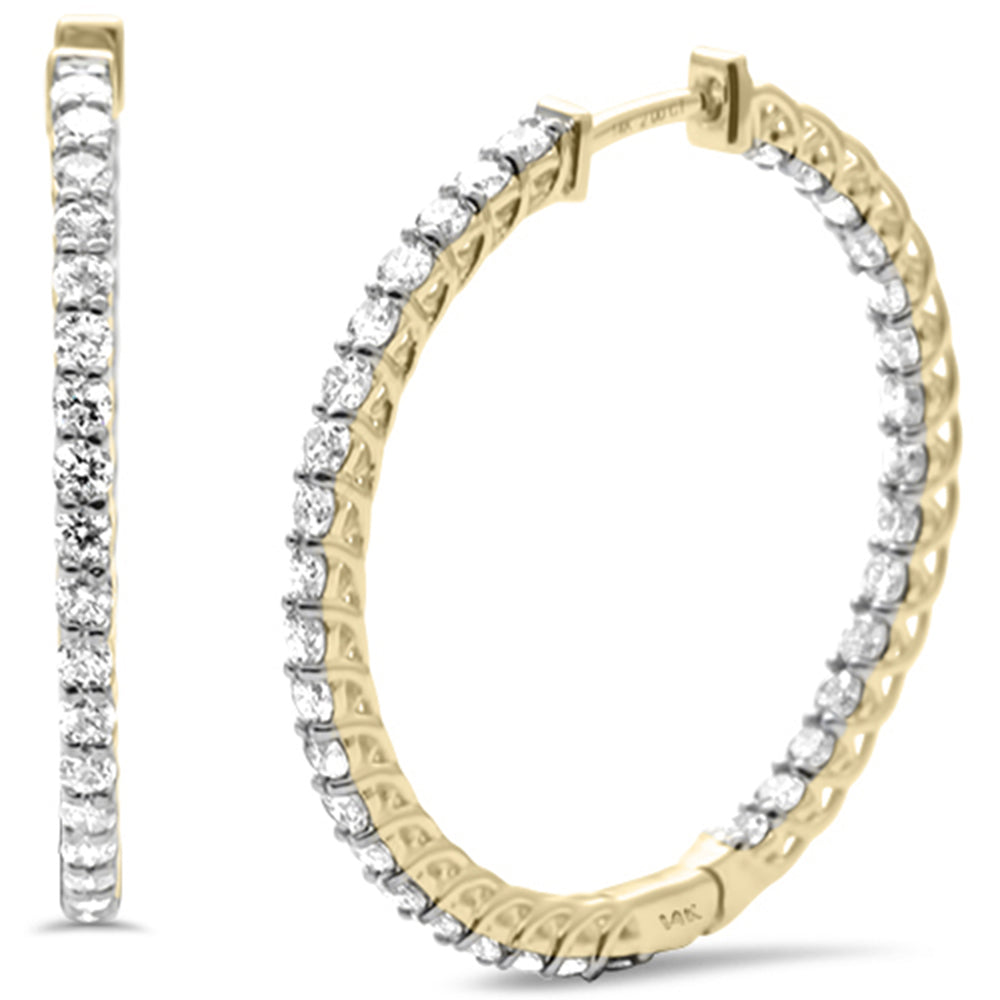 ''SPECIAL! 2.07ct G SI 14K Yellow Gold DIAMOND Hoop DIAMOND Earrings''