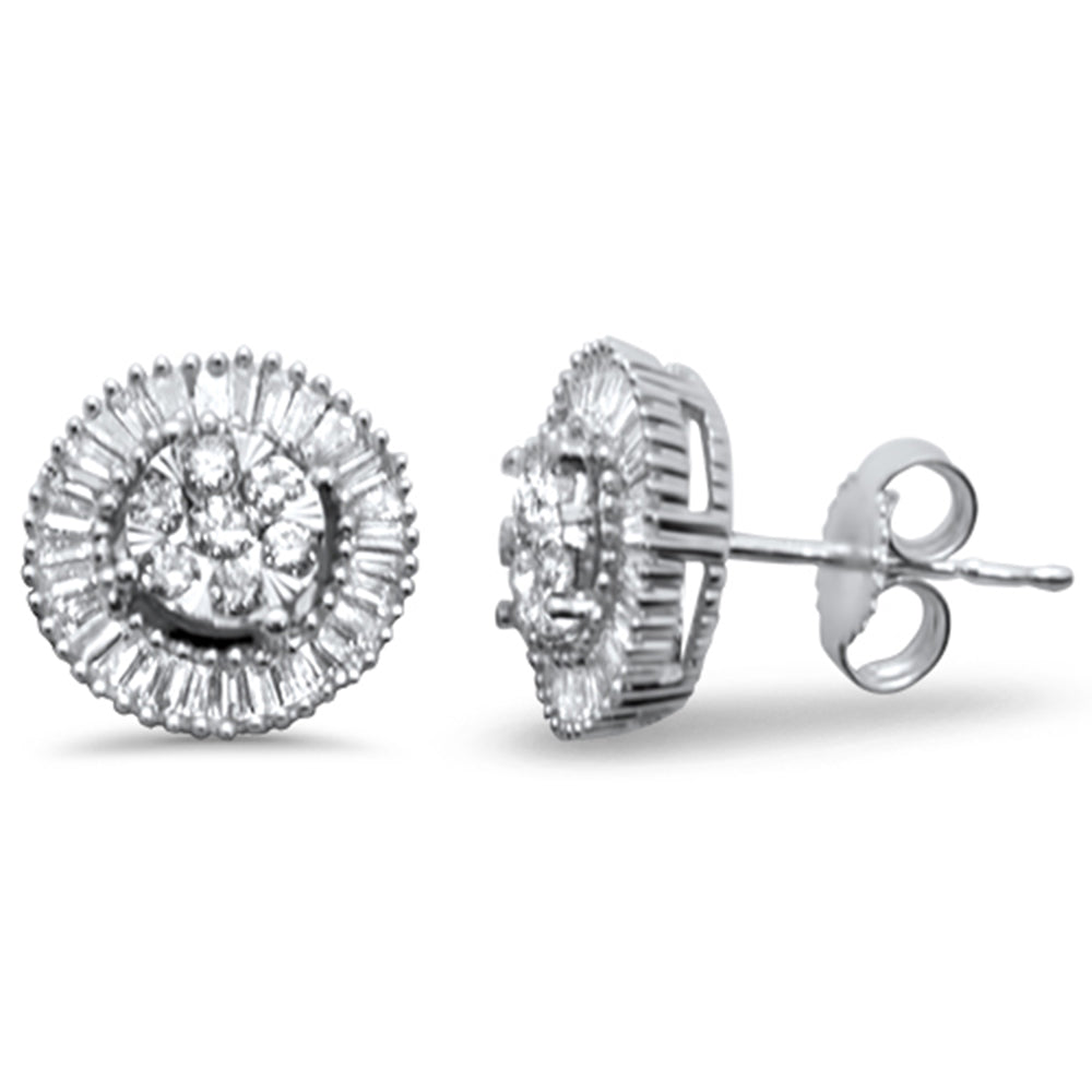 ''SPECIAL! .50ct G SI 10K White GOLD Baguette & Round Diamond Earrings''