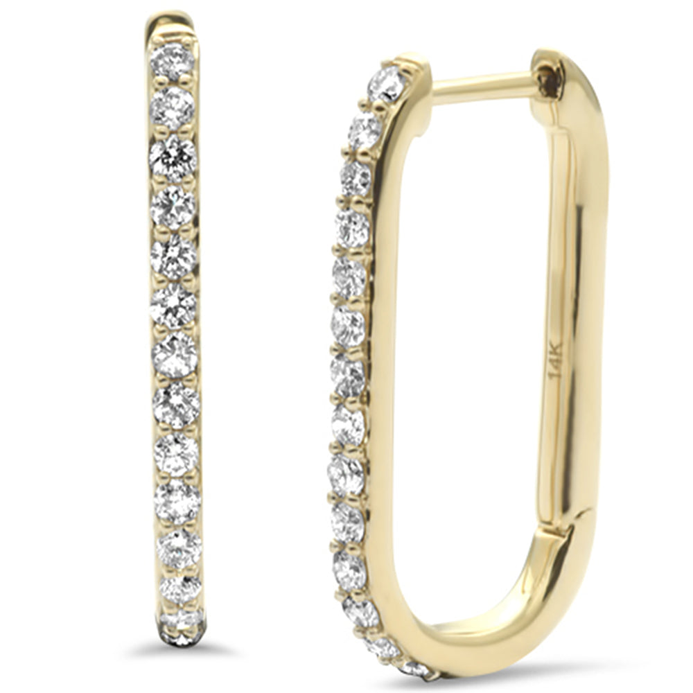 ''SPECIAL! .49ct G SI 14K Yellow GOLD Diamond Elongated Hoop Earrings''