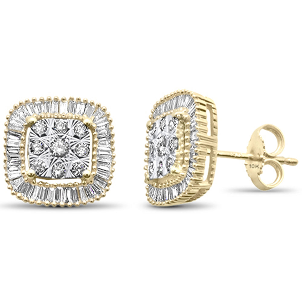 ''SPECIAL! .65ct G SI 10K Yellow Gold DIAMOND Baguette & DIAMOND Earrings''