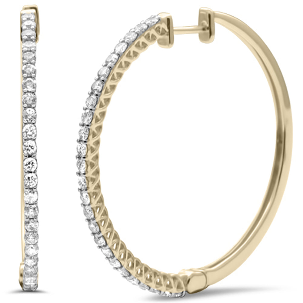 ''SPECIAL! 1.51ct G SI 14KT Yellow Gold DIAMOND Hoop Earrings''