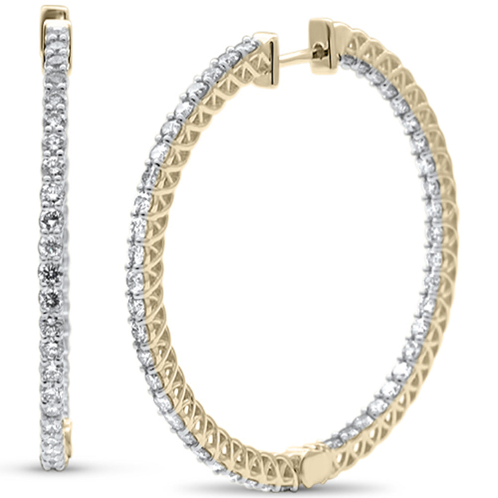 ''SPECIAL! 3.00ct G SI 14KT Yellow GOLD Diamond Hoop Earrings''