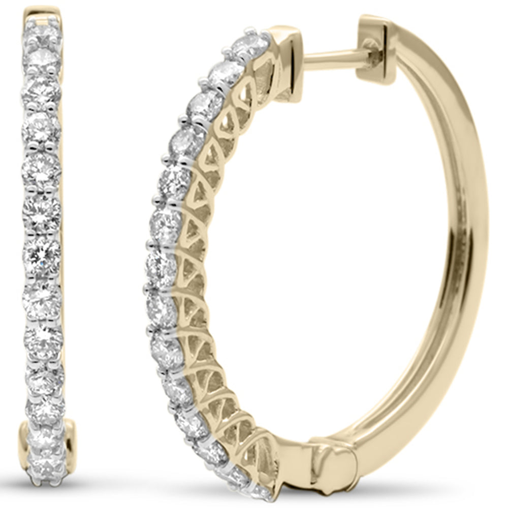 ''SPECIAL! 1.01ct G SI 14KT Yellow Gold DIAMOND Hoop Earrings''