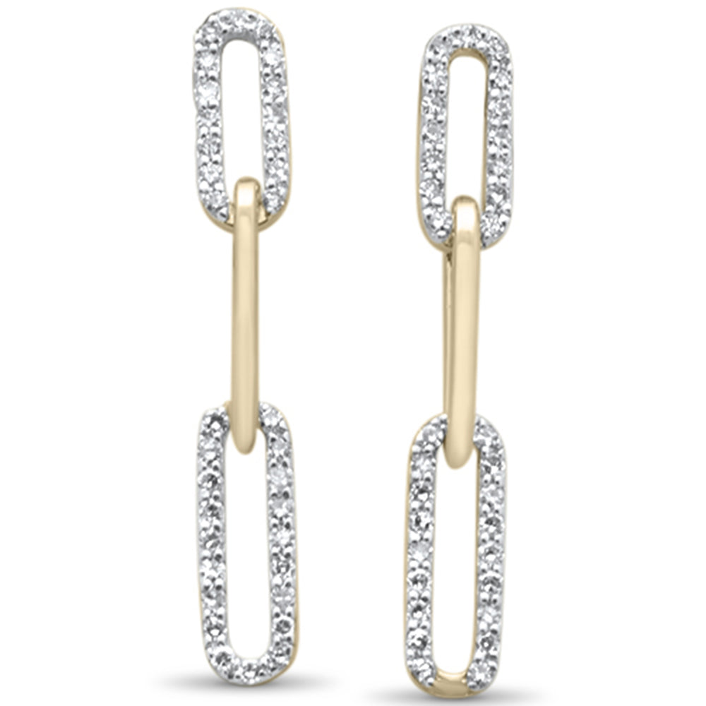 ''SPECIAL! .29ct G SI 14KT Yellow Gold Diamond Paper Clip Style Dangling EARRINGS''