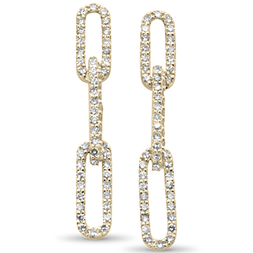 ''SPECIAL! .50ct G SI 14KT Yellow GOLD Diamond Paper Clip Style Dangling Earrings''