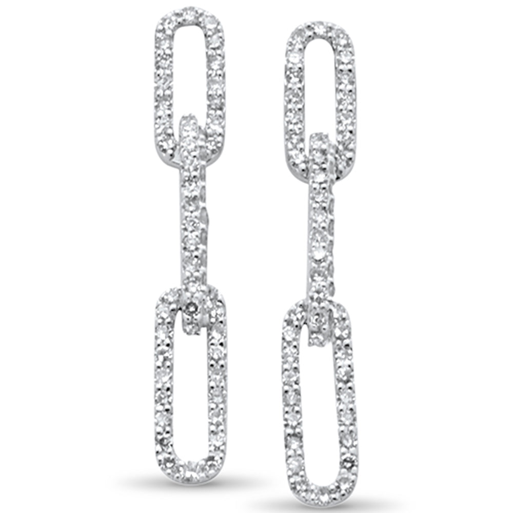 ''SPECIAL! .51ct G SI 14KT White Gold  DIAMOND Paper Clip Style Dangling Earrings''