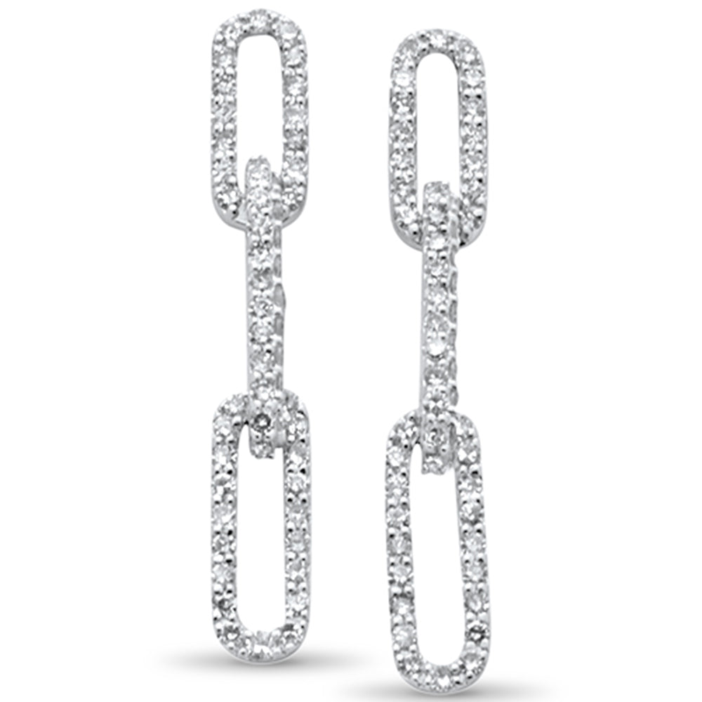 ''SPECIAL! .51ct G SI 14KT White GOLD  Diamond Paper Clip Style Dangling Earrings''