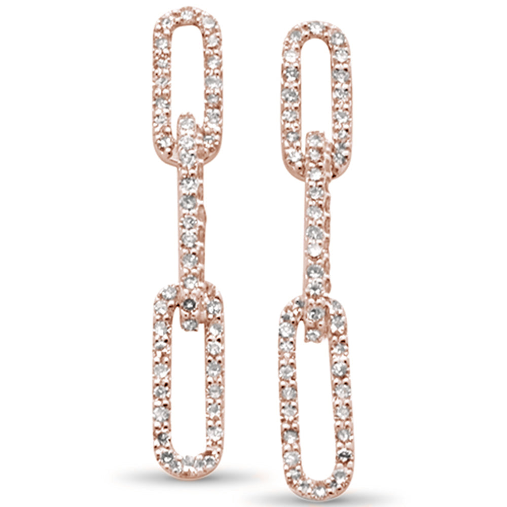 ''SPECIAL! .51ct G SI 14K Rose Gold  Diamond Paper Clip Style Dangling EARRINGS''