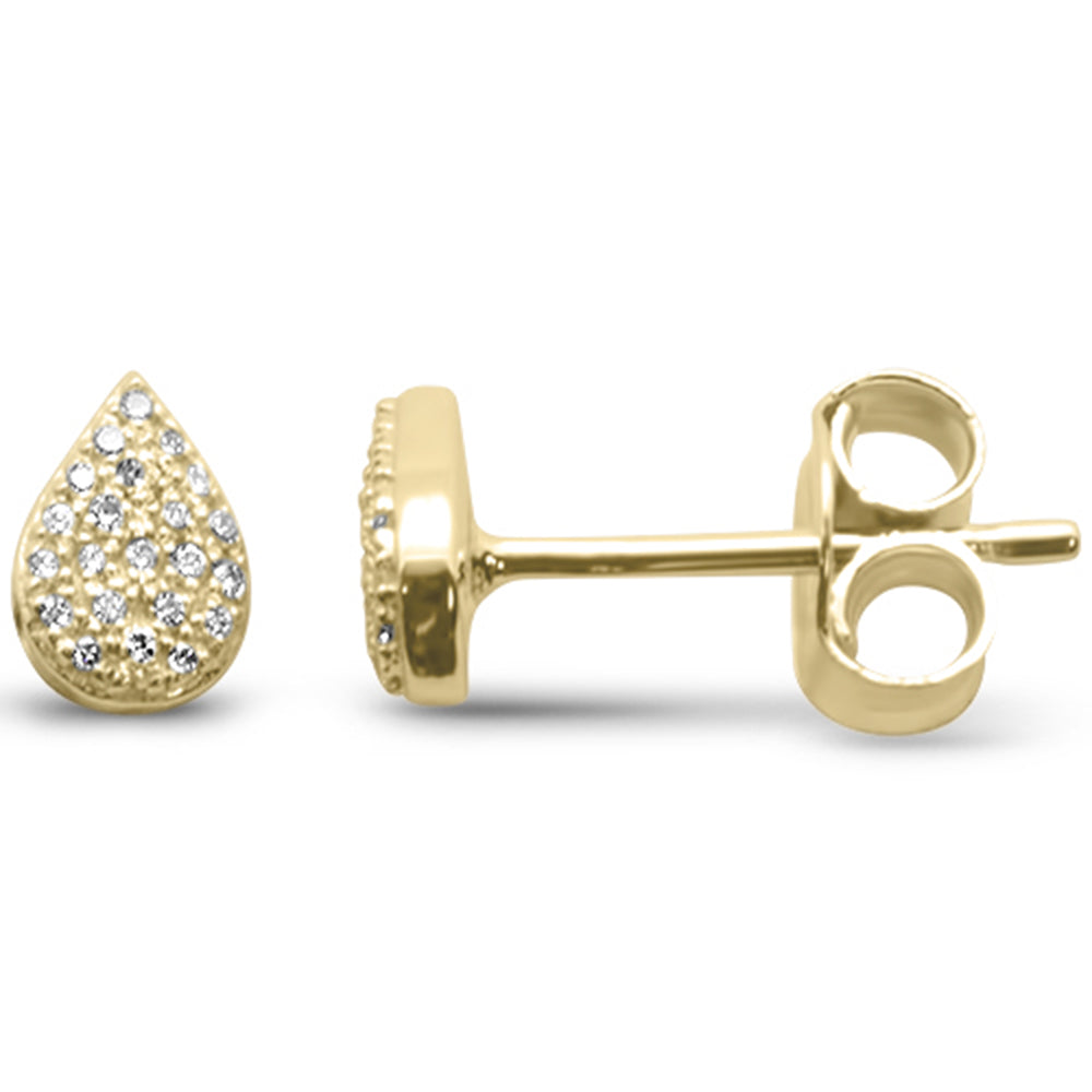 ''SPECIAL!.08ct G SI 14K Yellow GOLD Diamond Pear Shaped  Trendy Stud Earrings''