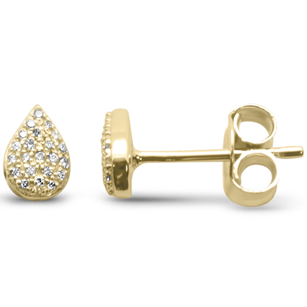 ''SPECIAL!.08ct G SI 14K Yellow Gold Diamond Pear Shaped  Trendy Stud EARRINGS''