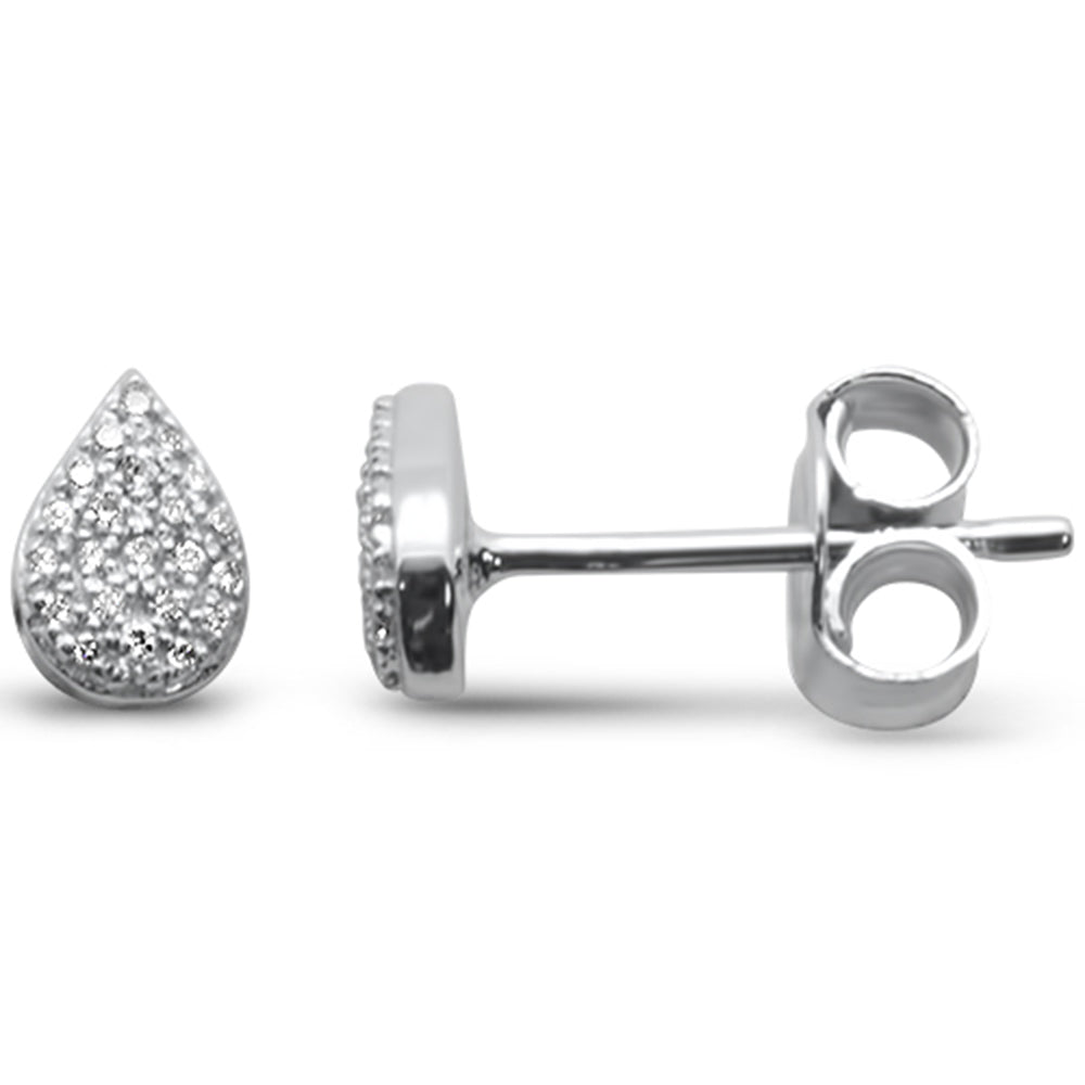''SPECIAL! .08ct G SI 14K White Gold Diamond Pear Shaped Trendy Stud EARRINGS''