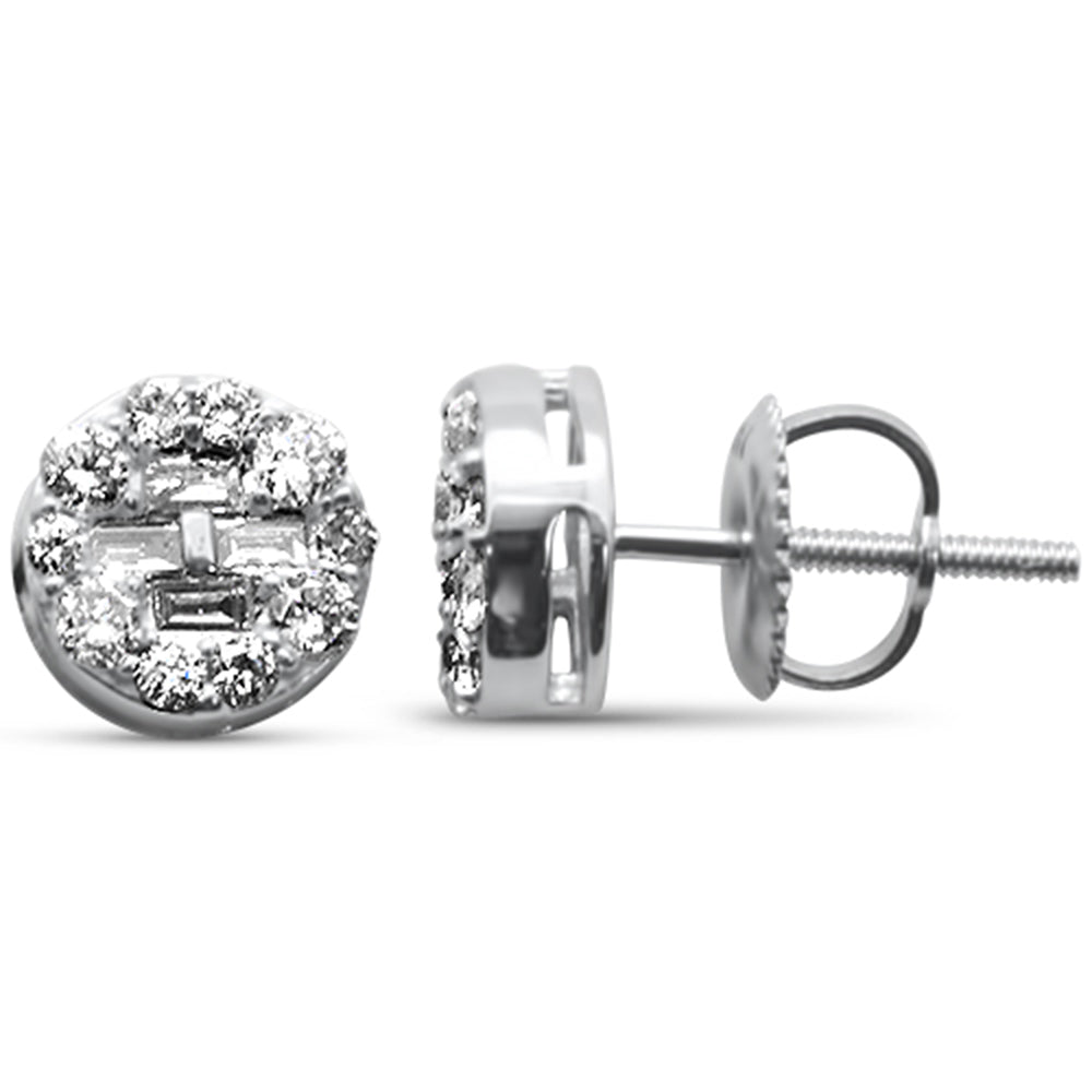 ''SPECIAL! .55ct G SI 14K White Gold Diamond Baguette & Round EARRINGS''