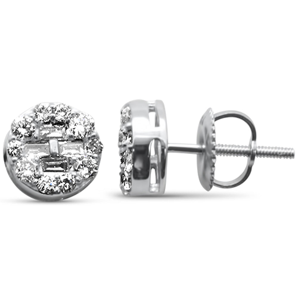 ''SPECIAL! .55ct G SI 14K White GOLD Diamond Baguette & Round Earrings''