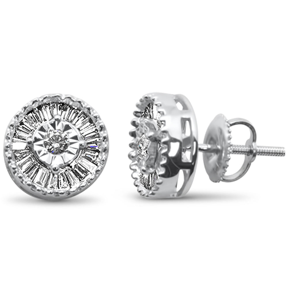 ''SPECIAL! .51ct G SI 14K White Gold Baguette & Round Diamond EARRINGS''