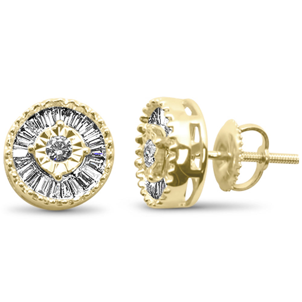 ''SPECIAL! .52ct G SI 14K Yellow Gold DIAMOND Baguette & Round Earrings''