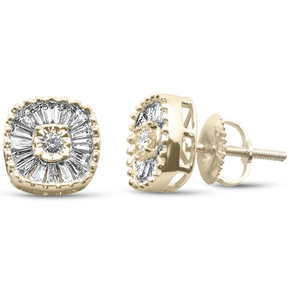 ''SPECIAL! .47ct G SI 10K Yellow GOLD Diamond Round & Baguette Earrings''